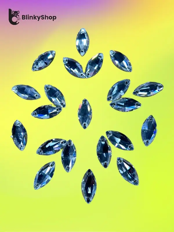 Cristale de cusut alungite 11mm pe 28 mm