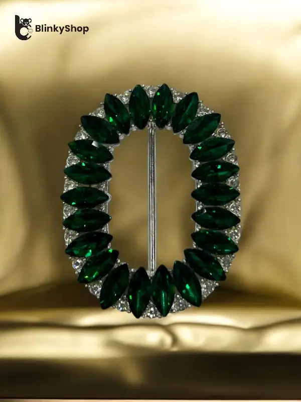 Catarame Metalice Decorative Ovale Verde brad