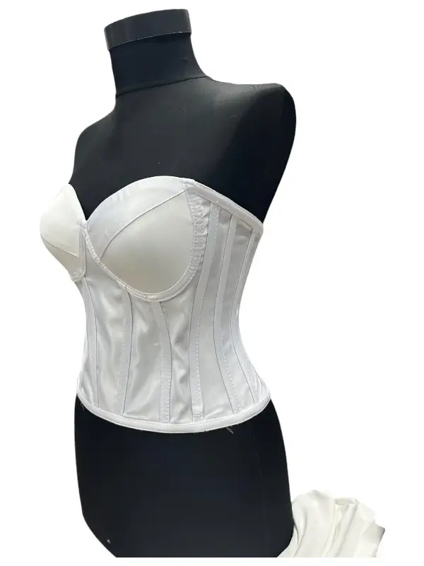 Corset pentru Rochii Alb Satin(3)