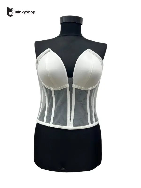 Corset pentru Rochii Ivoire Tulle, cu cupe si balene, fara bretele, reglabil.