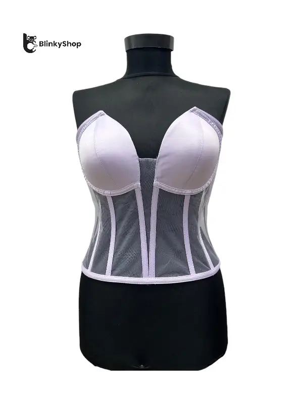 Corset pentru Rochii Lila Tulle, cu cupe si balene, fara bretele, reglabil.